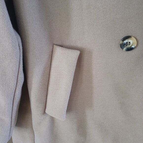 Women's XL Vintage Casual Modest Winter Peacoat Double Breasted Front Pockets - Picture 8 of 12